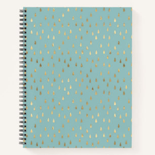 Cuaderno con patrón de gotas de lluvia en lámina d