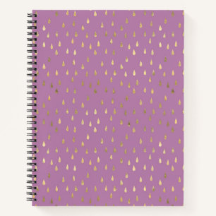 Cuaderno con patrón de gotas de lluvia en lámina d