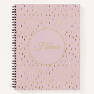 Cuaderno con patrón de gotas de lluvia en papel de