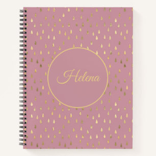 Cuaderno con patrón de gotas de lluvia en papel de