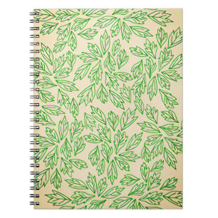 Cuaderno con patrón de hoja inspirado en la natura