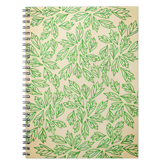 Cuaderno con patrón de hoja inspirado en la natura