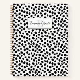 Cuaderno con patrón de manchas de dálmata en blanc