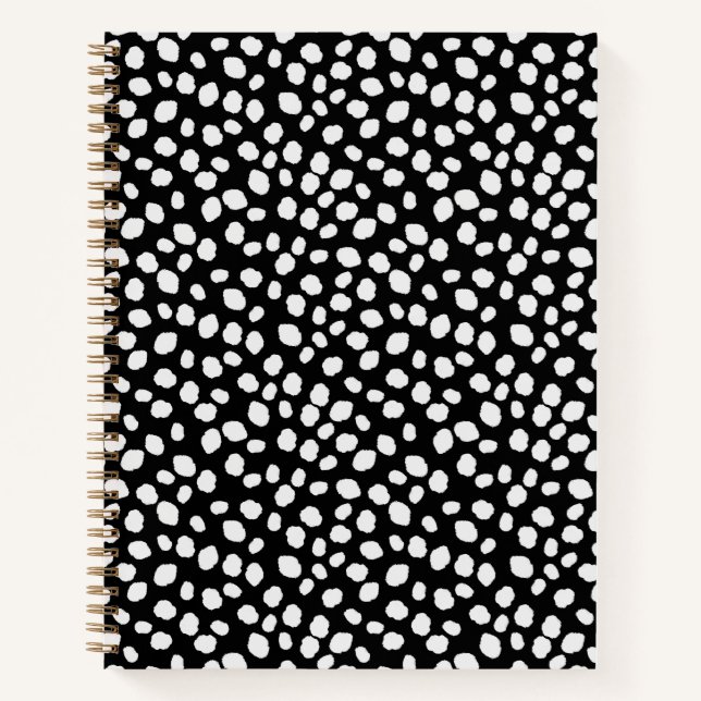 Cuaderno con patrón de manchas en blanco y negro (Anverso)