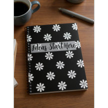Cuaderno con Patrón de Margaritas Chic – Minimalis