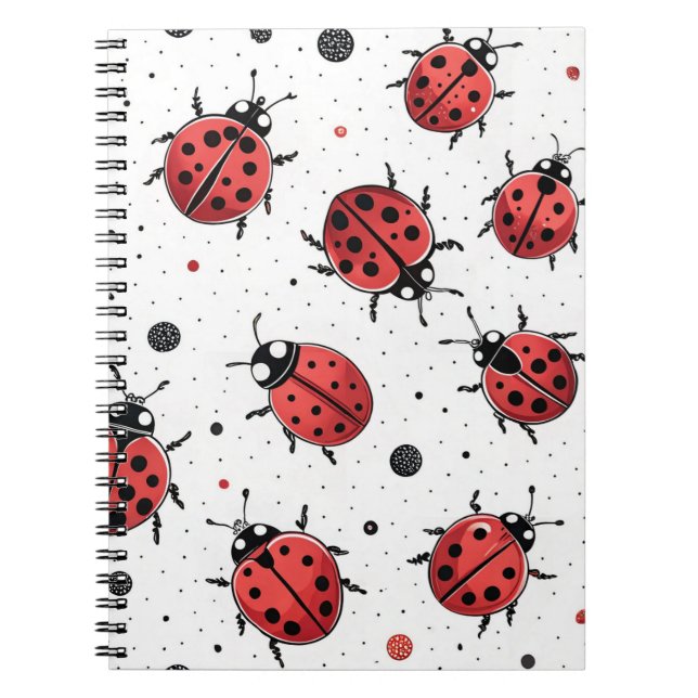 Cuaderno con Patrón de Mariquita Adorable (Frente)