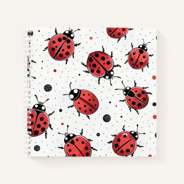 Cuaderno con Patrón de Mariquita Adorable (Anverso)