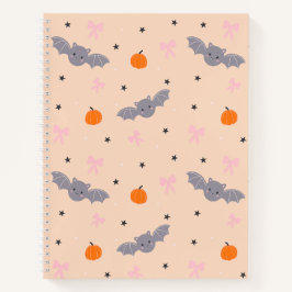 Cuaderno con patrón de murciélago de Halloween de