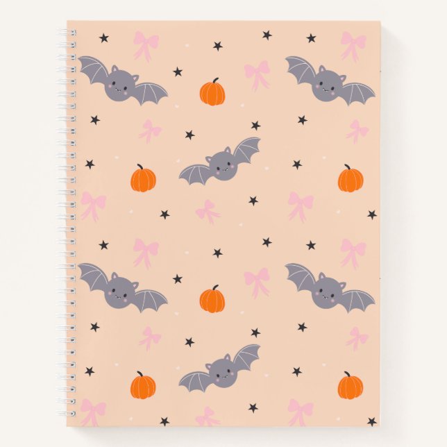 Cuaderno con patrón de murciélago de Halloween de  (Anverso)
