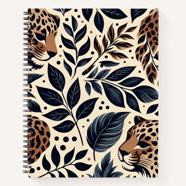 Cuaderno con patrón exótico de leopardo (Anverso)