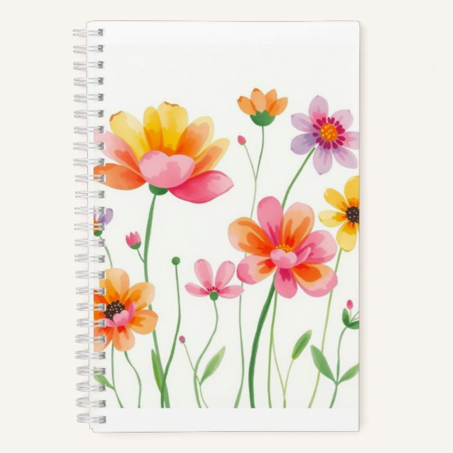 Cuaderno con patrón floral bonito (Anverso)