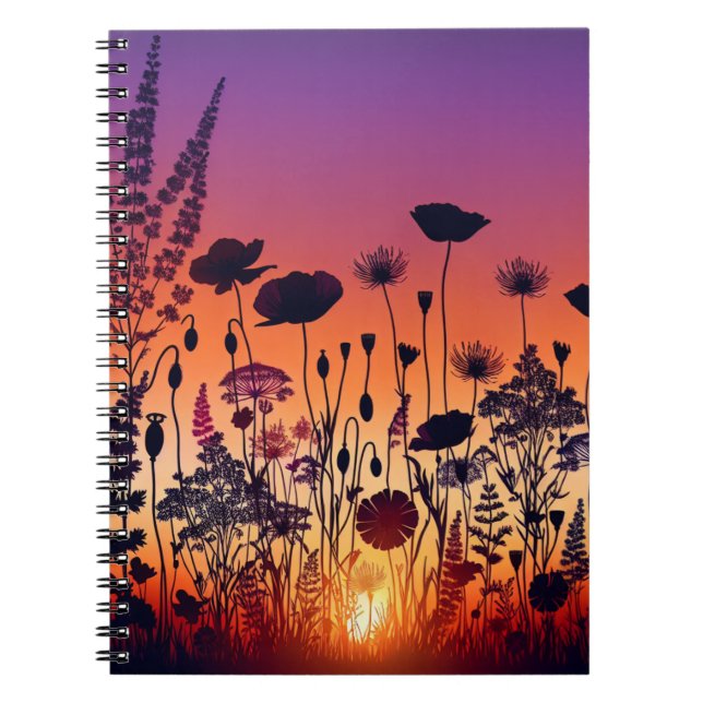 Cuaderno con patrón floral cálido (Frente)