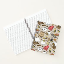 Cuaderno con patrón navideño retro en la cubierta