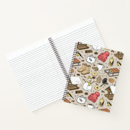 Cuaderno con patrón navideño retro en la cubierta