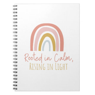 Cuaderno Con raíces en la calma, subiendo en un bloc de not