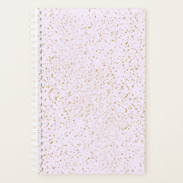 Cuaderno con salpicaduras de rosa y dorado