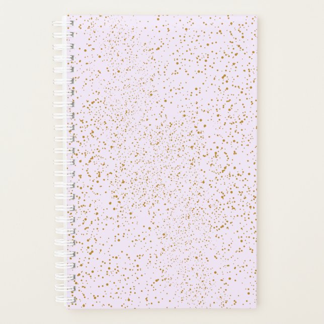 Cuaderno con salpicaduras de rosa y dorado (Anverso)