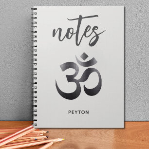 Cuaderno con símbolo Om de metal con efecto textur
