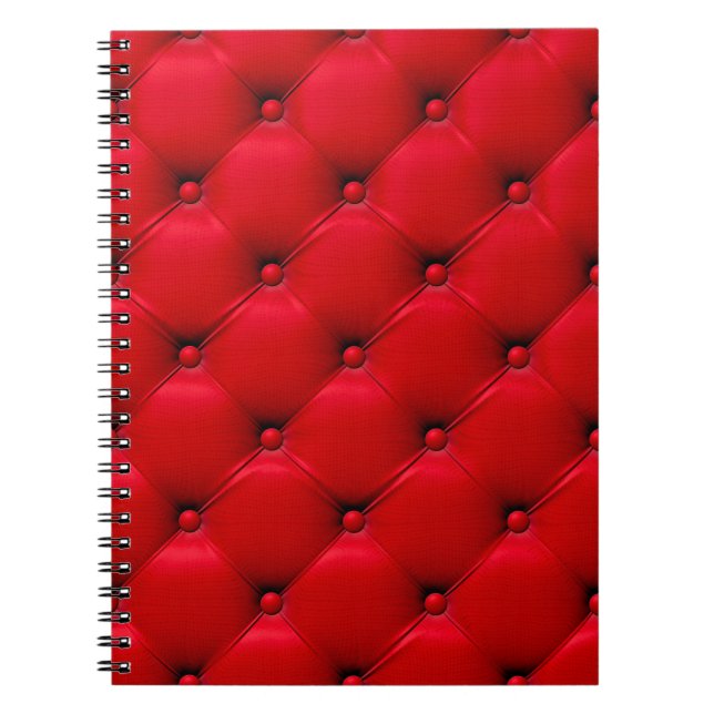 Cuaderno Con un botón en la textura roja. Patrón de repetic (Frente)