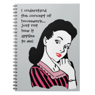Cuaderno Concepto divertido del trabajo doméstico
