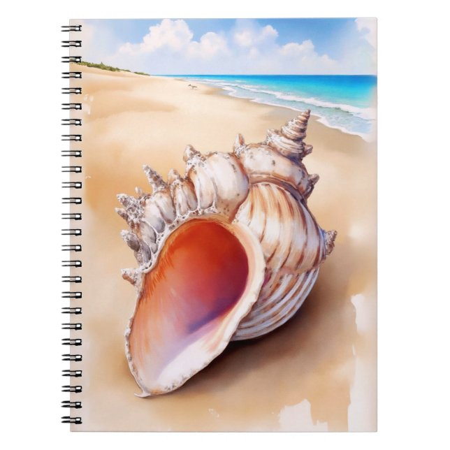 Cuaderno Concha acuática en la playa (Frente)