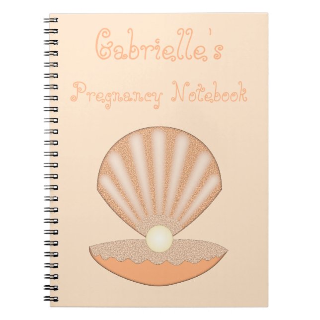 Cuaderno Concha de ostra y Perla Embarazo Género Neutral (Frente)