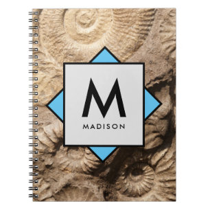 Cuaderno Conchas de mar de amonita con su nombre y monogram