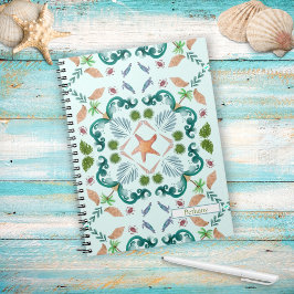 Cuaderno Conchas de Mar Vida Marina Con Nombre
