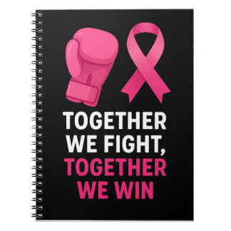 Cuaderno Conciencia sobre el cáncer de mama rosa Juntos luc