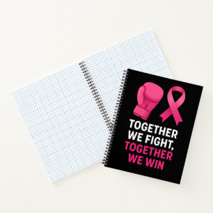 Cuaderno Conciencia sobre el cáncer de mama rosa Juntos luc