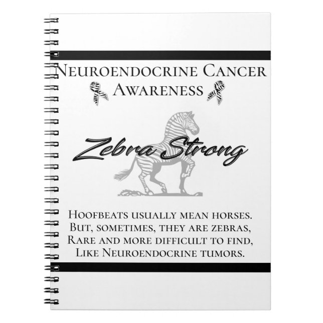 Cuaderno Conciencia sobre el cáncer neuroendocrino Cebra fu (Frente)