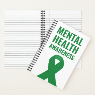 Cuaderno Concienciación sobre la salud mental Cinta verde