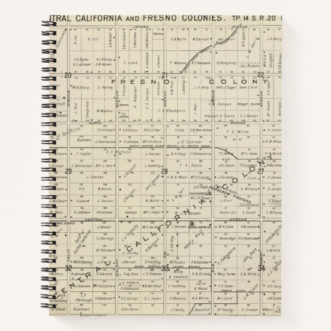 Cuaderno Condado de Fresno, California (Anverso)
