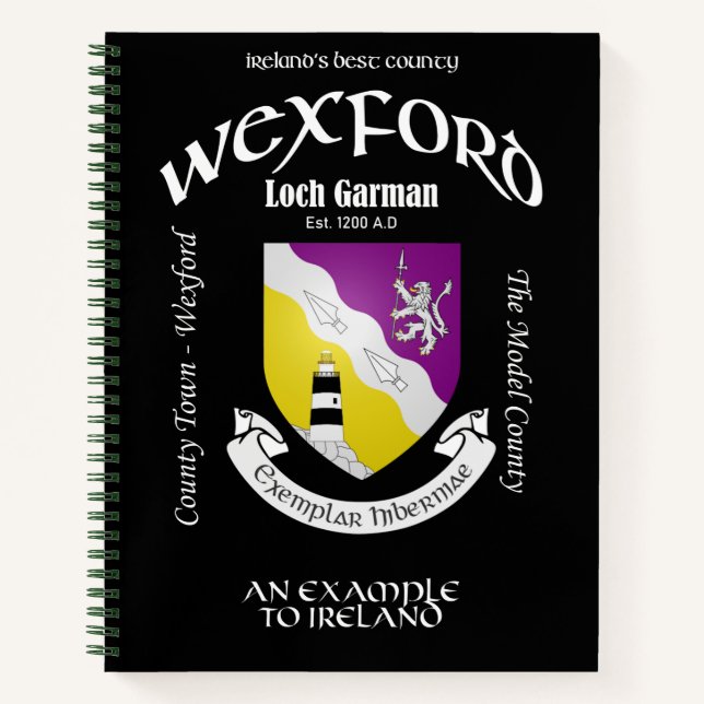 Cuaderno Condado de Wexford Ireland Crested Notebook (Anverso)