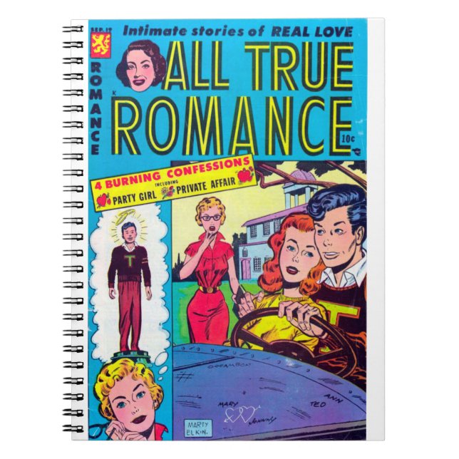 Cuaderno Conducción - Arte pop - Amor real - Romance engaño (Frente)