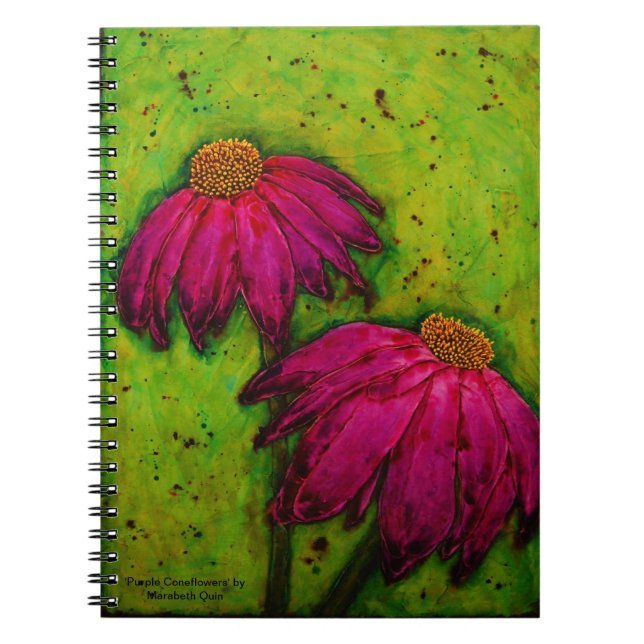 cuaderno 'Coneflowers púrpura espiral (Frente)