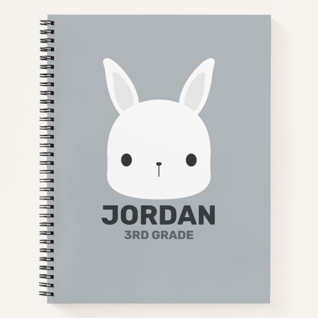 Cuaderno Conejito adorable con nombre personalizado (Anverso)