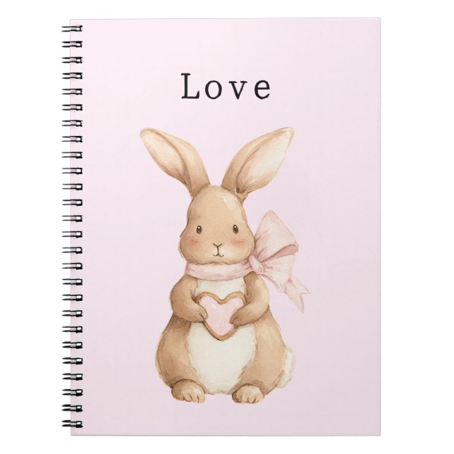 Cuaderno Conejito Adorable Corazón Moño Amor (Frente)