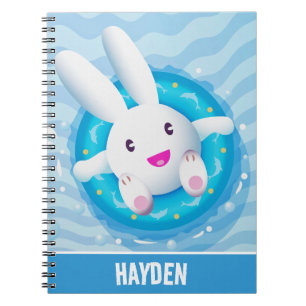 Cuaderno Conejito blanco lindo fiesta personalizada en la p