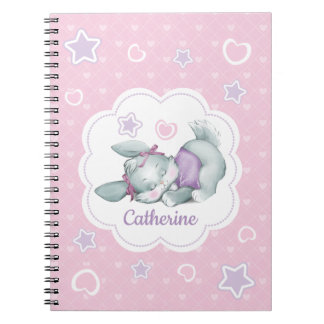 Cuaderno Conejito conocido de encargo el dormir en rosa y