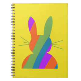 Cuaderno Conejito de Pascua de rayas de arcoíris