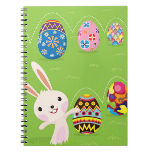 Cuaderno Conejito de pascua juguetón con los huevos