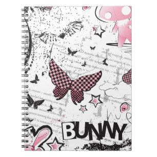 Cuaderno Conejito del rosa del emo de Kawaii