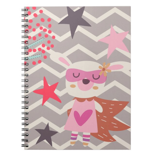Cuaderno Conejito del super héroe del chica (Frente)