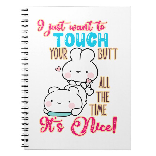 Cuaderno Conejito Divertido y Lindo Solo Quiero Tocar Tu Tr (Frente)