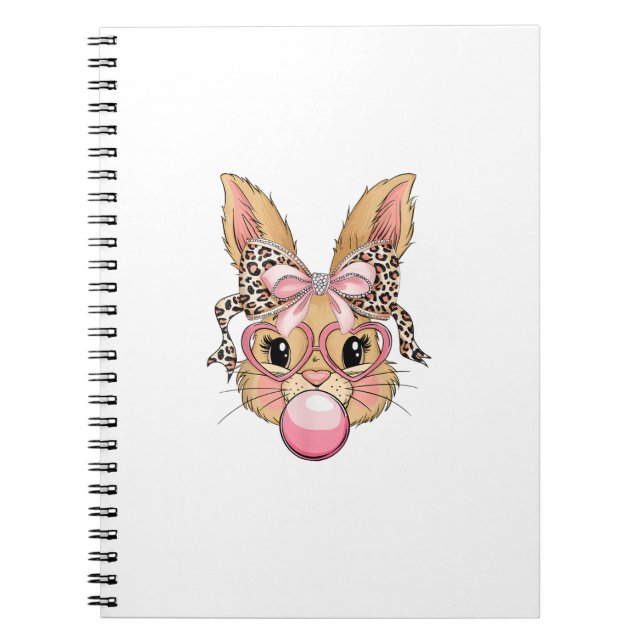 Cuaderno Conejito Lindo Cara de Conejo Gafas de Leopardo Ch (Frente)