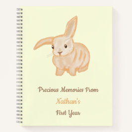 Cuaderno Conejito marrón lindo - transparente sobre amarill