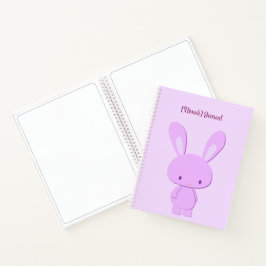 Cuaderno Conejito morado pastel kawaii lindo de pie persona
