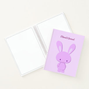 Cuaderno Conejito morado pastel kawaii lindo de pie persona