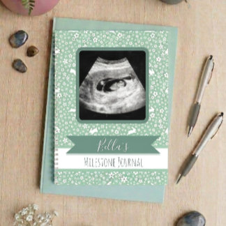 Cuaderno Conejitos Florales de Menta con Foto | Milestone P